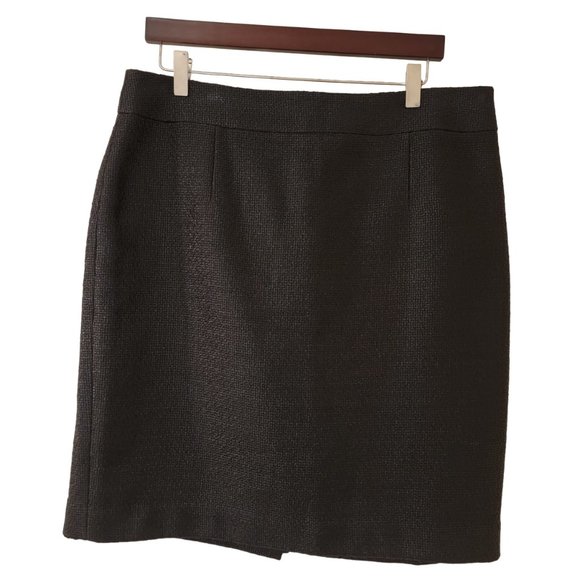 Banana Republic Dresses & Skirts - Banana Republic Coated Tweed Pencil Skirt Size 16 Black Textured Classy Occasion